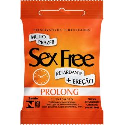 PRESERVATIVO PROLONG COM 3 UNIDADES SEX FREE