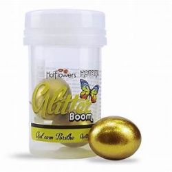    Bolinha com Glitter Boom Dourado - Sabor Petit Gateu - HOT FLOWERS