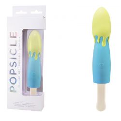 Popsicle - Silicone Rechargeable Vibrator - Sorvete - Azul e Verde - 10 modos de vibração